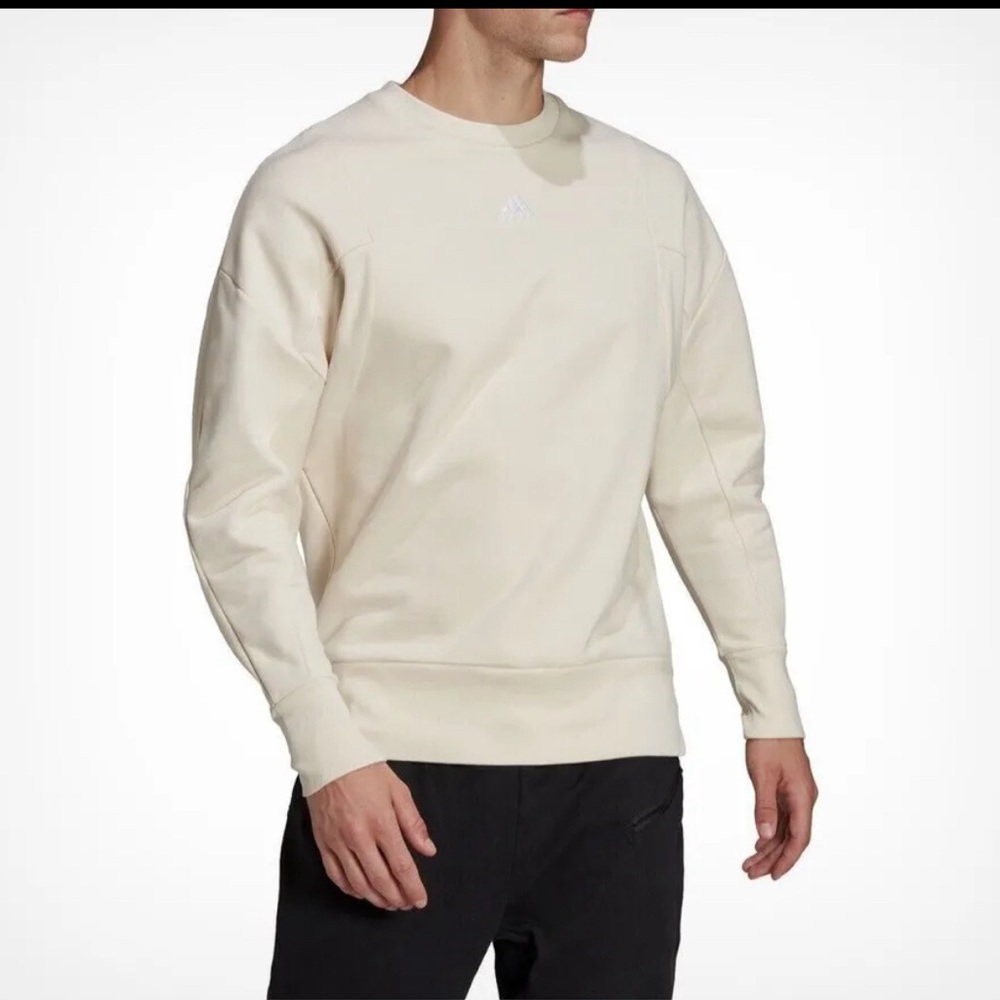 Adidas Internal Studio Lounge Pullover Crew Sweatshirt M Beige Neutral HI1390